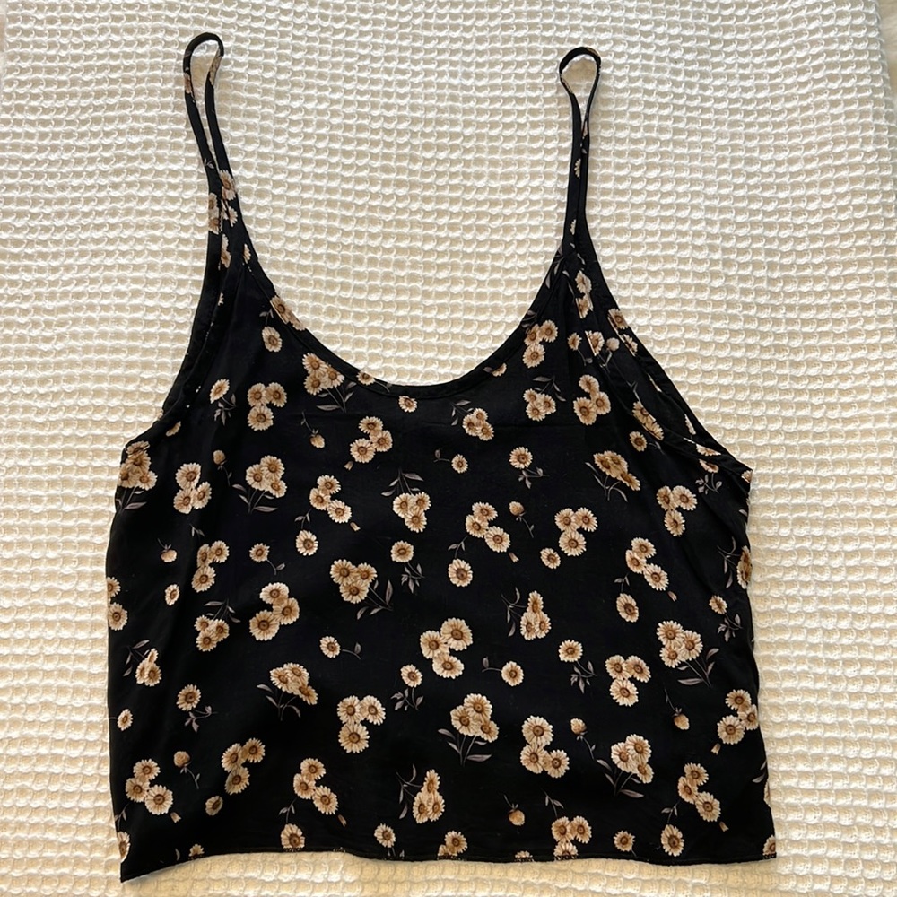 RARE Brandy Melville Daisy Sunflower Spaghetti Strap Tank Top